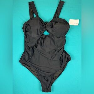 Vimpunec Women’s One Piece Swimsuit Ruched Tummy Control Black NWT Size XXL